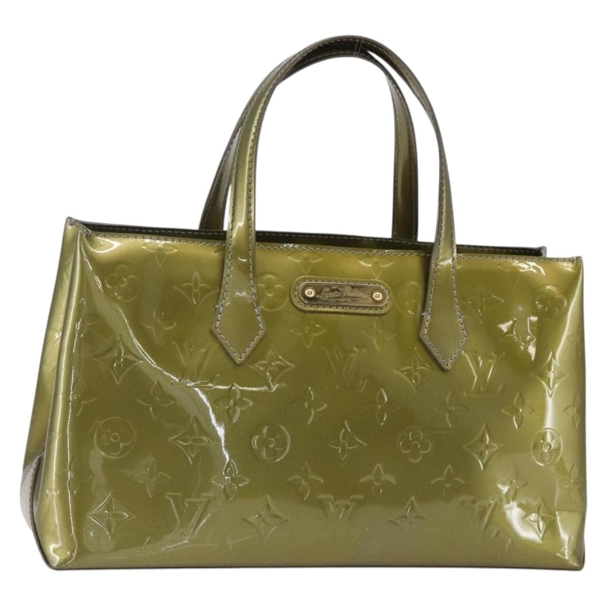 Louis Vuitton Wilshire Handbag Monogram Vernis, GREEN, PATENT_LEATHER, Handbag