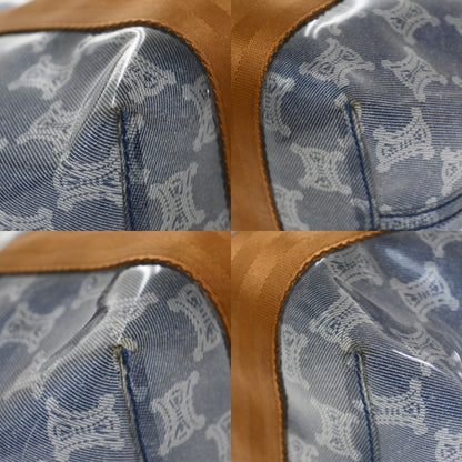 Celine Vintage Macadam Handbag vinyle, BLUE, CANVAS, Handbag