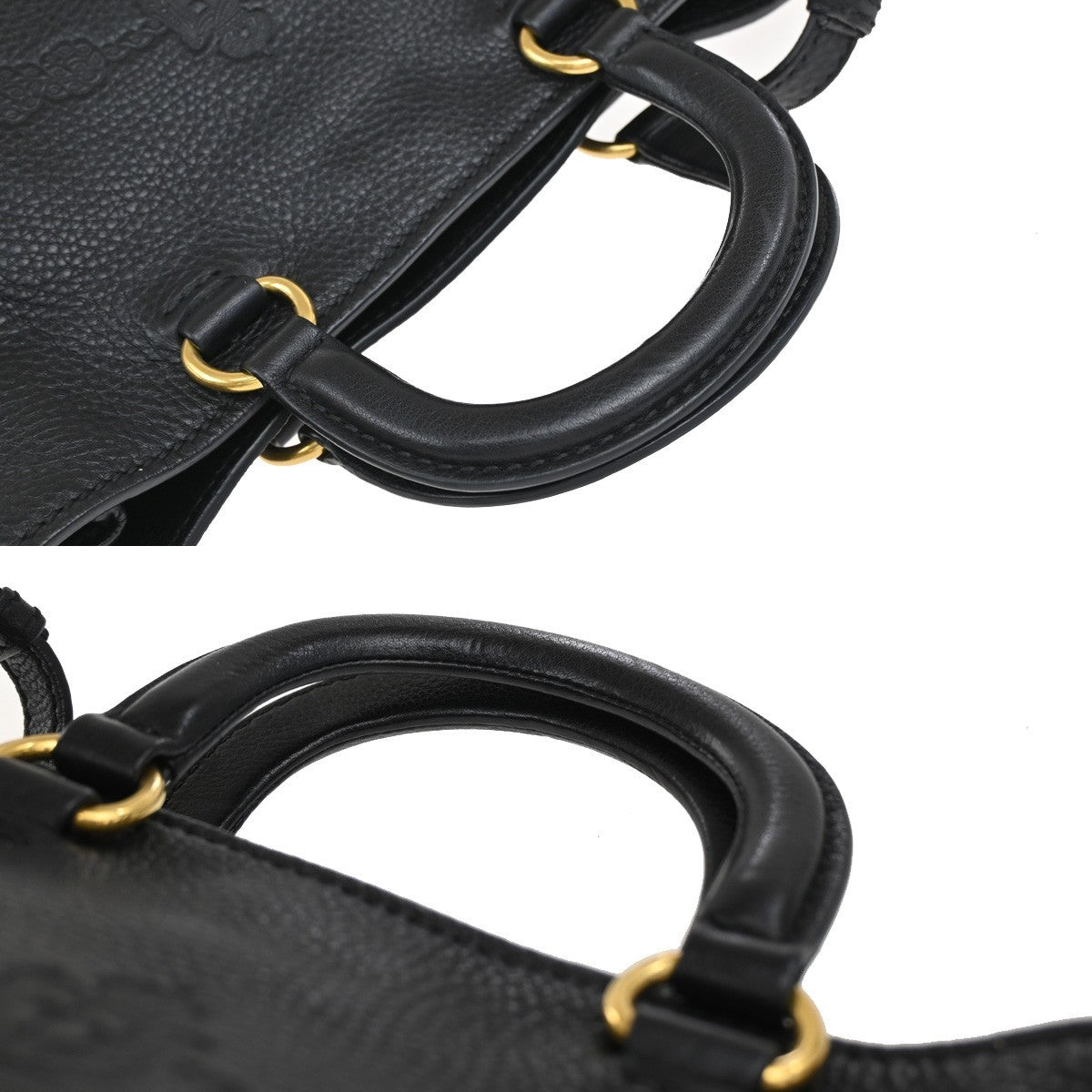 Prada Embossed Logo Convertible Open Tote Vitello Daino, BLACK, LEATHER, Tote bag