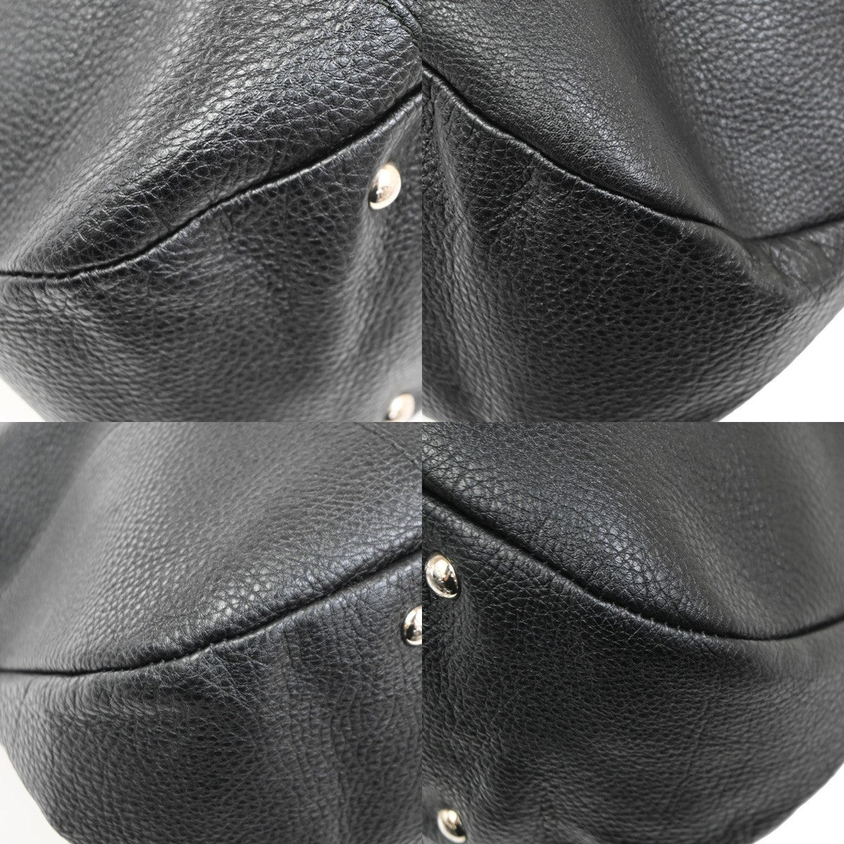 Salvatore Ferragamo Gancini handbag Leather, BLACK, LEATHER, Handbag