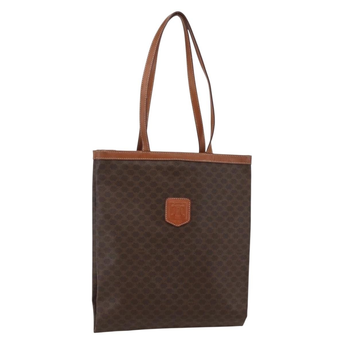 Celine Vintage Macadam Tote bag Canvas, BROWN, CANVAS, Tote bag
