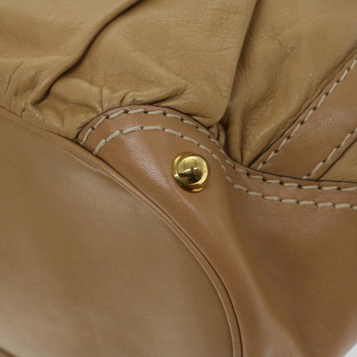 Gucci Vintage Horsebit Shoulder bag Leather, BEIGE, LEATHER, Shoulder bag