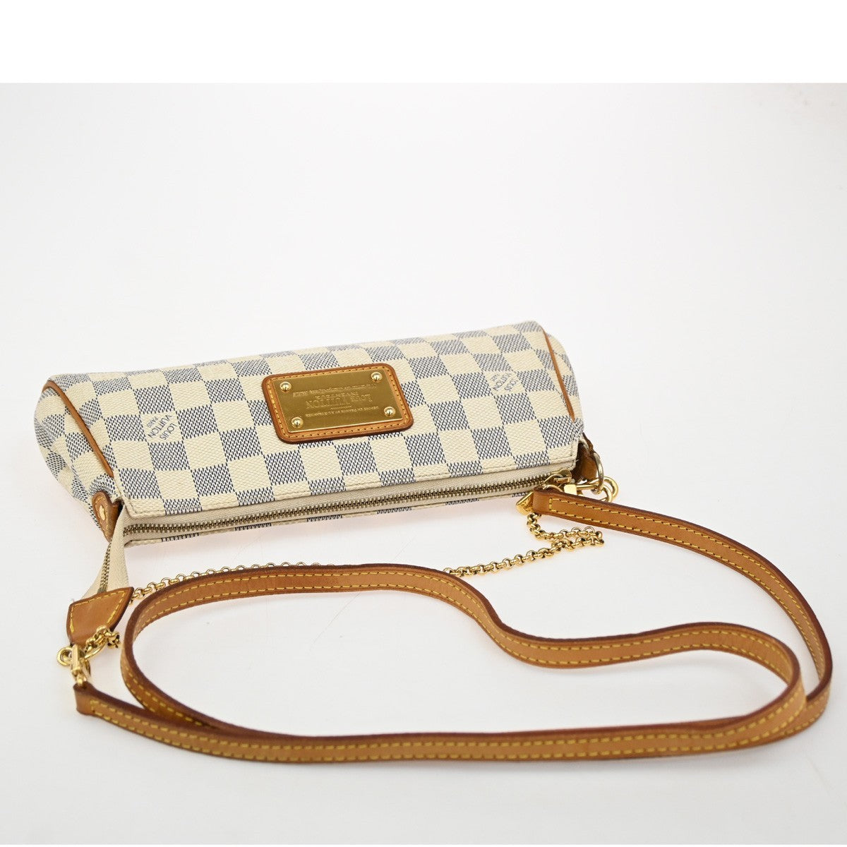 Louis Vuitton Eva Handbag Damier, WHITE, CANVAS, Shoulder bag