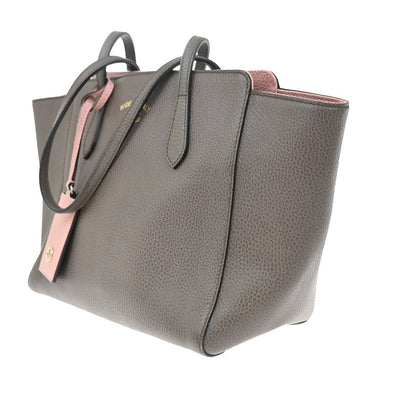 Gucci Swing Tote Leather, GRAY, LEATHER, Tote bag