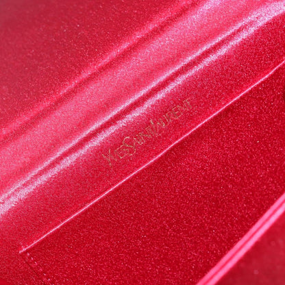 Saint Laurent Vintage Flap Crossbody Bag Silk, RED, SATIN, Clutche & pouche