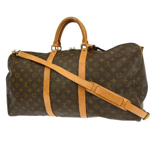 Louis Vuitton Keepall Bandouliere Bag Monogram Canvas, BROWN, CANVAS, Travel bag