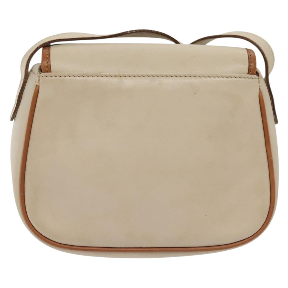 Celine Flap Shoulder Bag Leather, BEIGE, LEATHER, Shoulder bag
