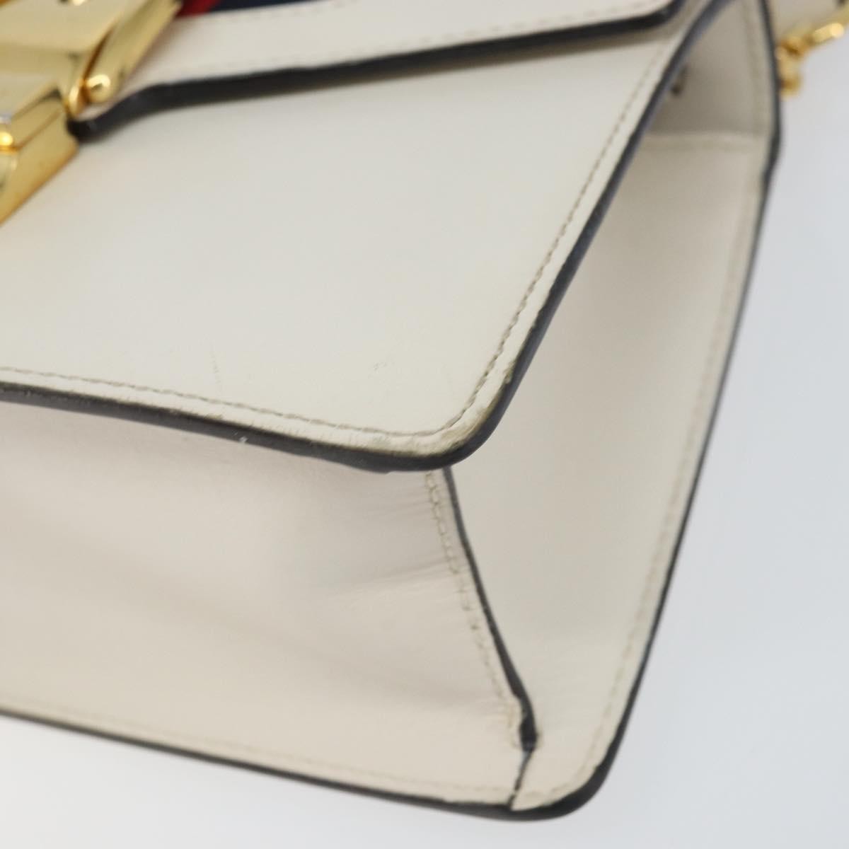 Gucci Sylvie Top Handle Bag Leather, WHITE, LEATHER, Handbag