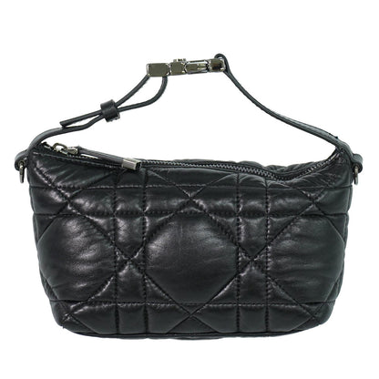 Christian Dior DiorTravel Nomad Pouch Macrocannage Quilt Calfskin, Black, Leather, Clutch