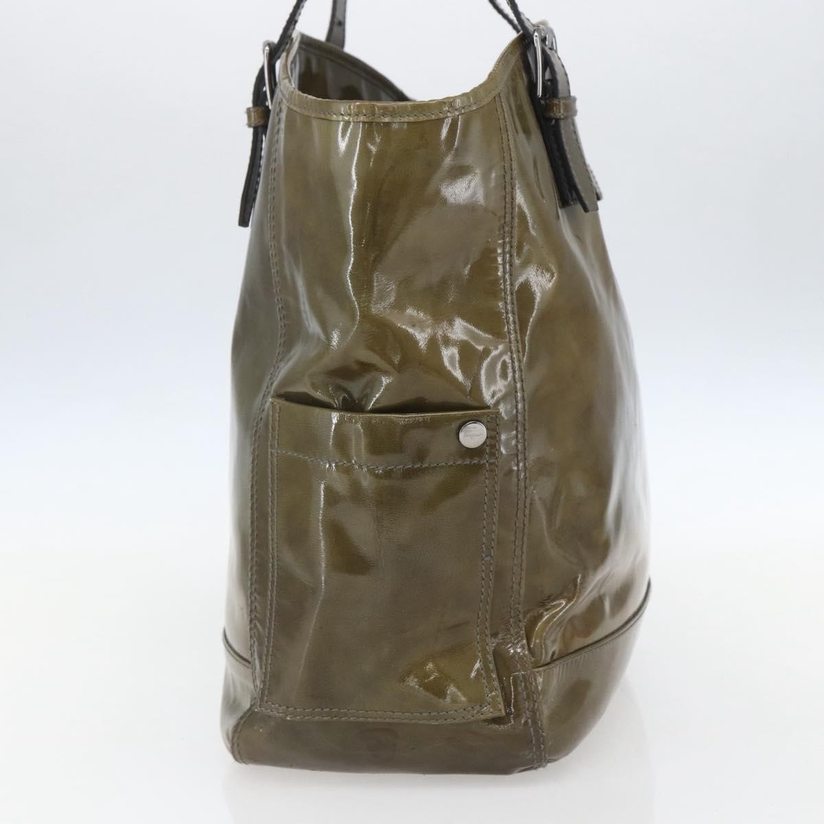 Salvatore Ferragamo Vintage Tote bag Leather, GREEN, PATENT_LEATHER, Tote bag
