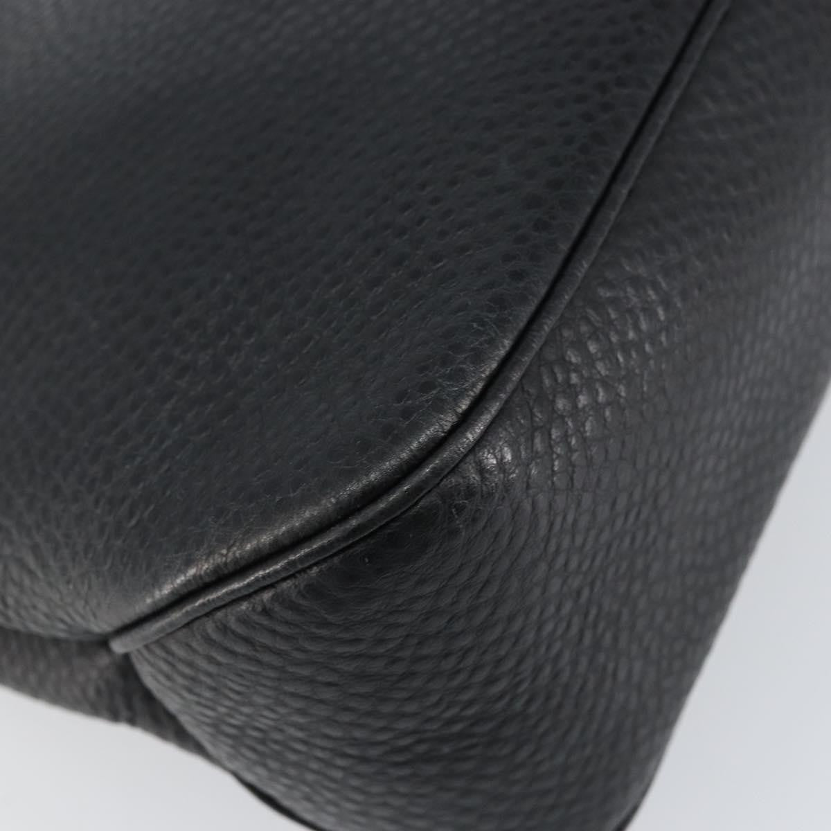 Salvatore Ferragamo Gancini Shoulder Bag Leather, BLACK, LEATHER, Shoulder bag