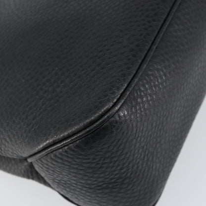 Salvatore Ferragamo Gancini Shoulder Bag Leather, BLACK, LEATHER, Shoulder bag