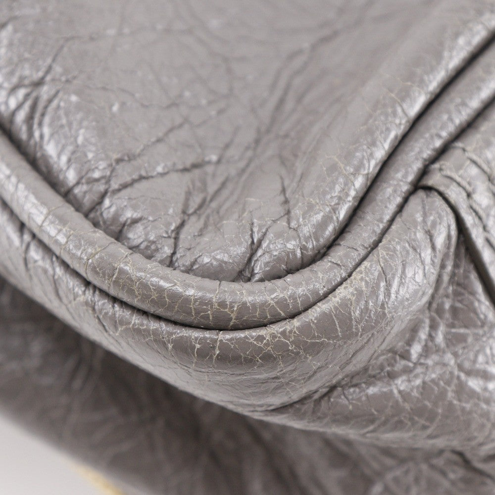 Balenciaga Blanket Square Bag Leather, GRAY, LEATHER, Handbag