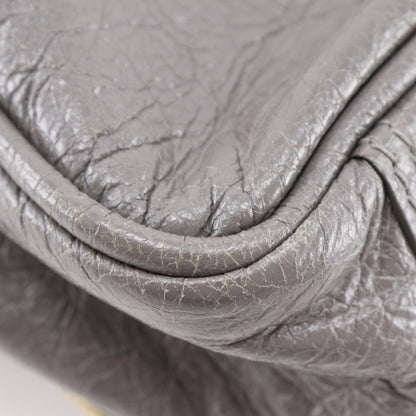 Balenciaga Blanket Square Bag Leather, GRAY, LEATHER, Handbag