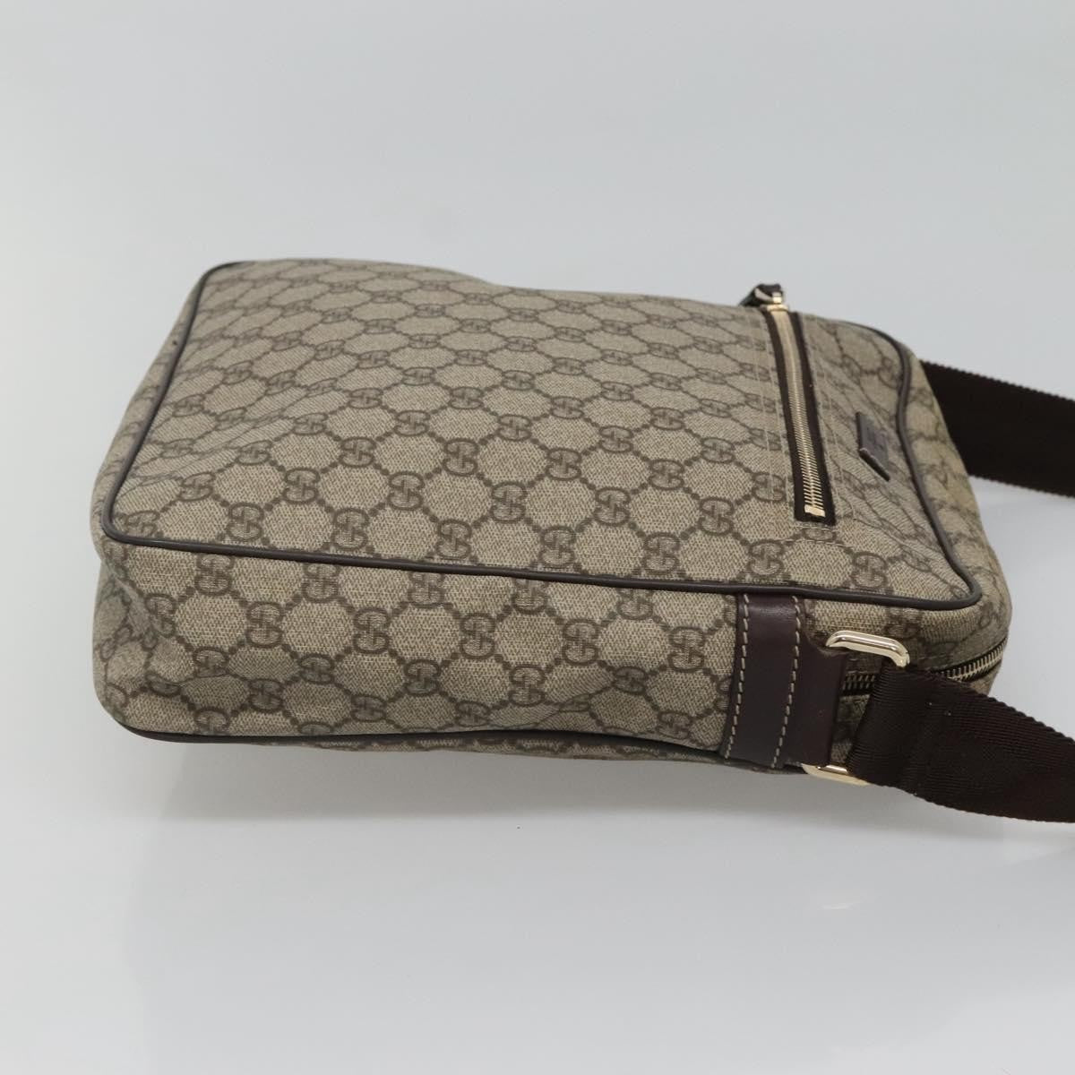 Gucci Front Zip Messenger GG Coated Canvas, BEIGE, CANVAS, Shoulder bag