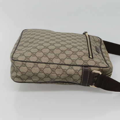 Gucci Front Zip Messenger GG Coated Canvas, BEIGE, CANVAS, Shoulder bag