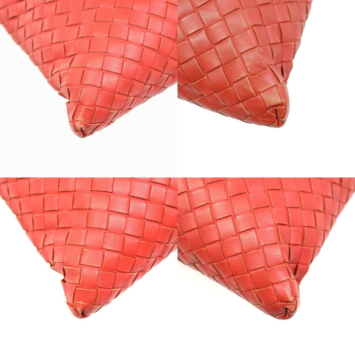 Bottega Veneta Flat Messenger Bag Intrecciato Nappa, Red, Leather, Shoulder Bag