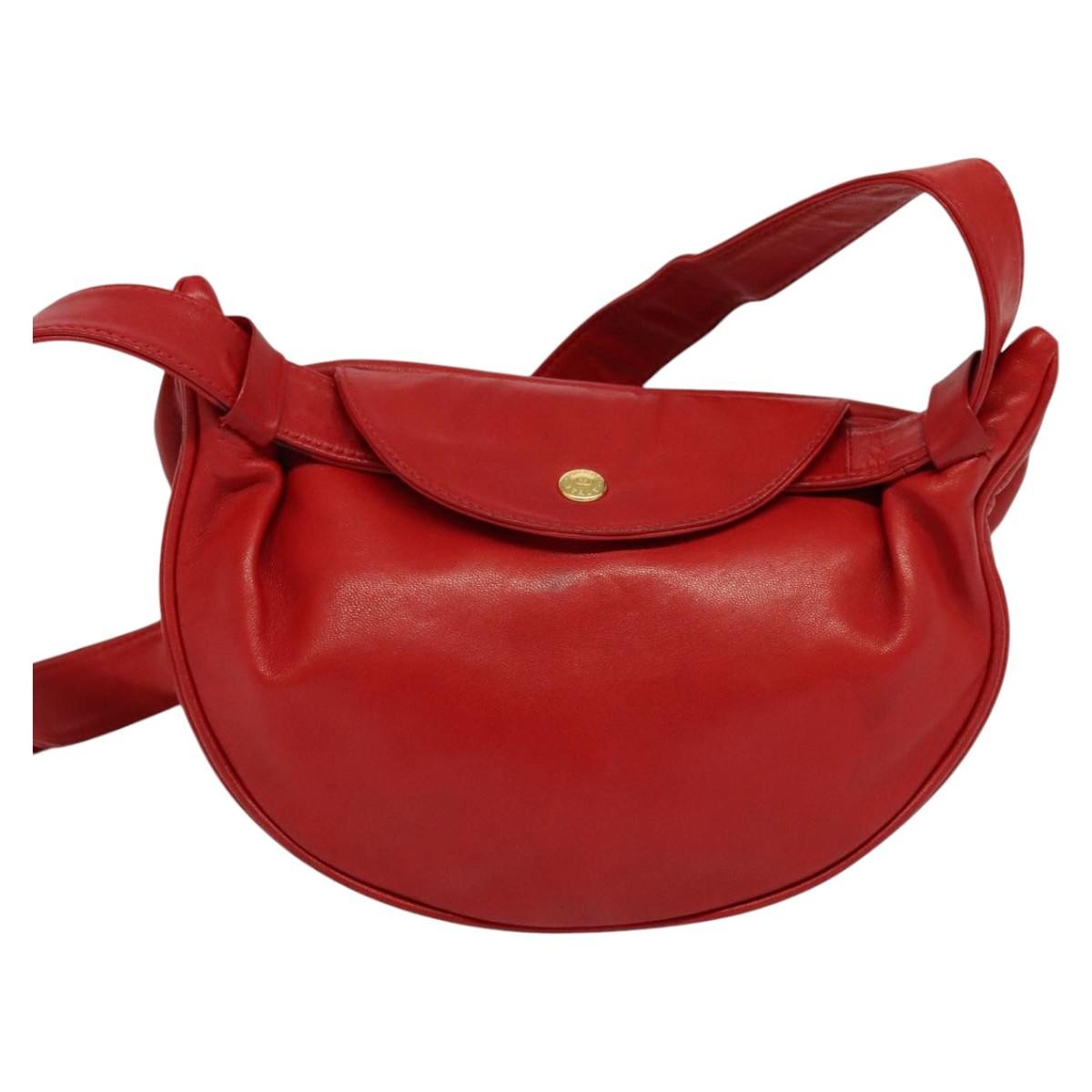 Gucci Waist Bag Leather, RED, LEATHER, Shoulder bag