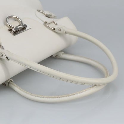 Salvatore Ferragamo Virna Satchel Leather, WHITE, LEATHER, Shoulder bag