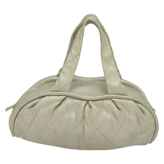 Chanel Le Marais Bowler Bag Quilted Leather, SILVER, LEATHER, Handbag