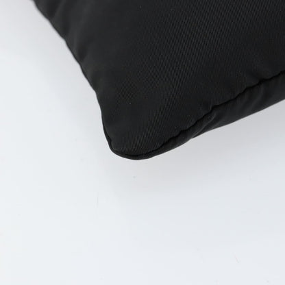 Prada Front Zip Convertible Flat Messenger Tessuto with Leather, BLACK, NYLON, Shoulder bag