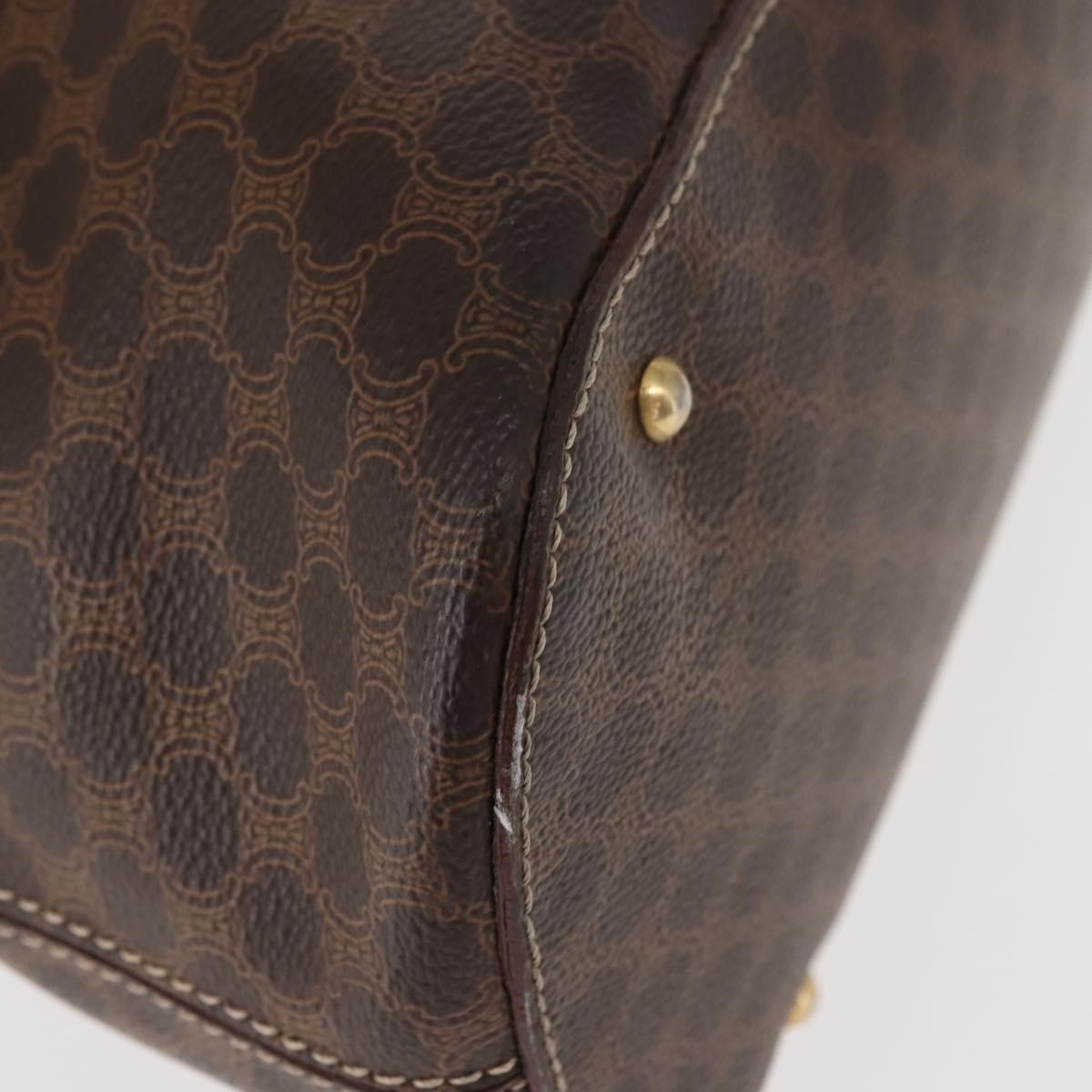 Celine Vintage Macadam Handbag Canvas, BROWN, CANVAS, Handbag