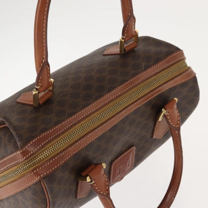 Celine Macadam Handbag Macadam with leather, BROWN, CANVAS, Handbag