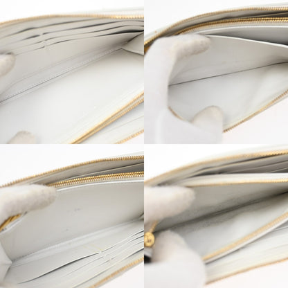 Bottega Veneta Cassette Zip Around Wallet Maxi Intrecciato Leather, WHITE, LEATHER, Wallets