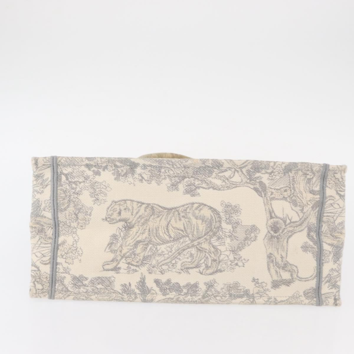 Christian Dior Book Tote Embroidered Canvas, GRAY, CANVAS, Tote bag