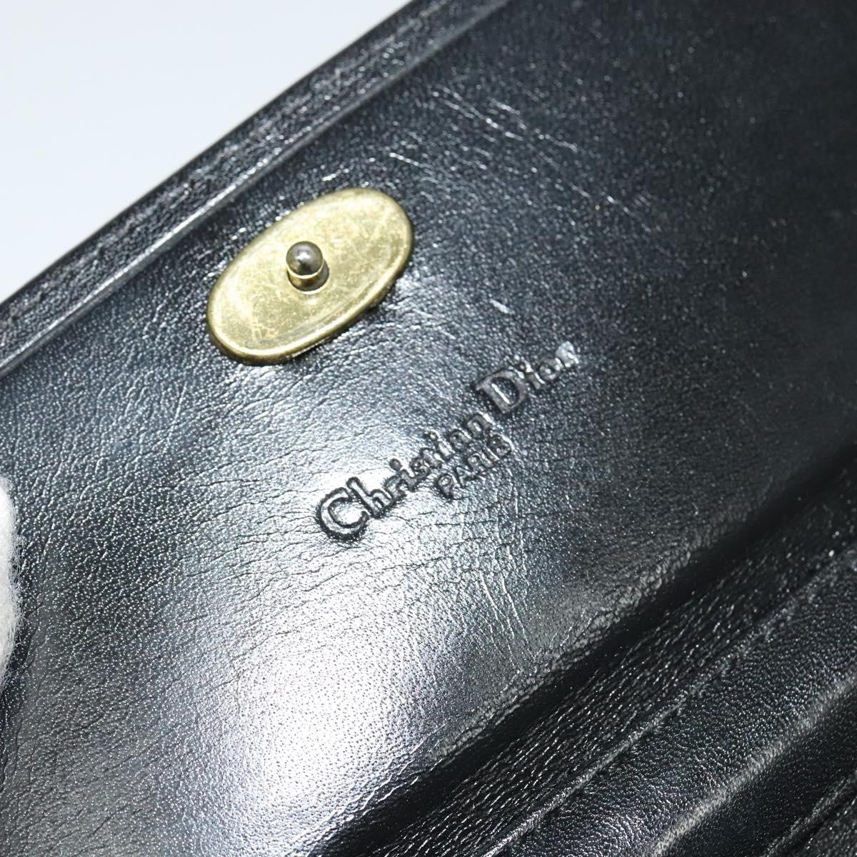 Christian Dior Vintage Chain Flap Shoulder Bag Leather, BLACK, LEATHER, Shoulder bag