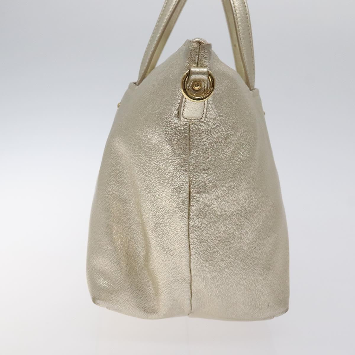 Salvatore Ferragamo Vintage Zip Tote Leather, GOLD, LEATHER, Tote bag