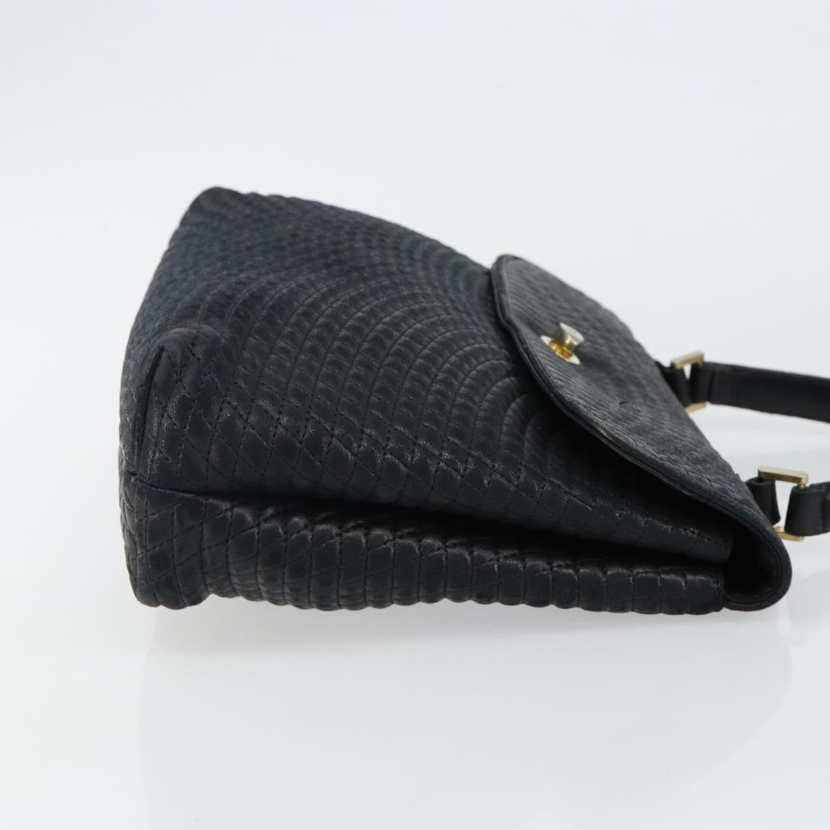 Bally Vintage Handbag Quilted Leather, BLACK, LEATHER, Handbag