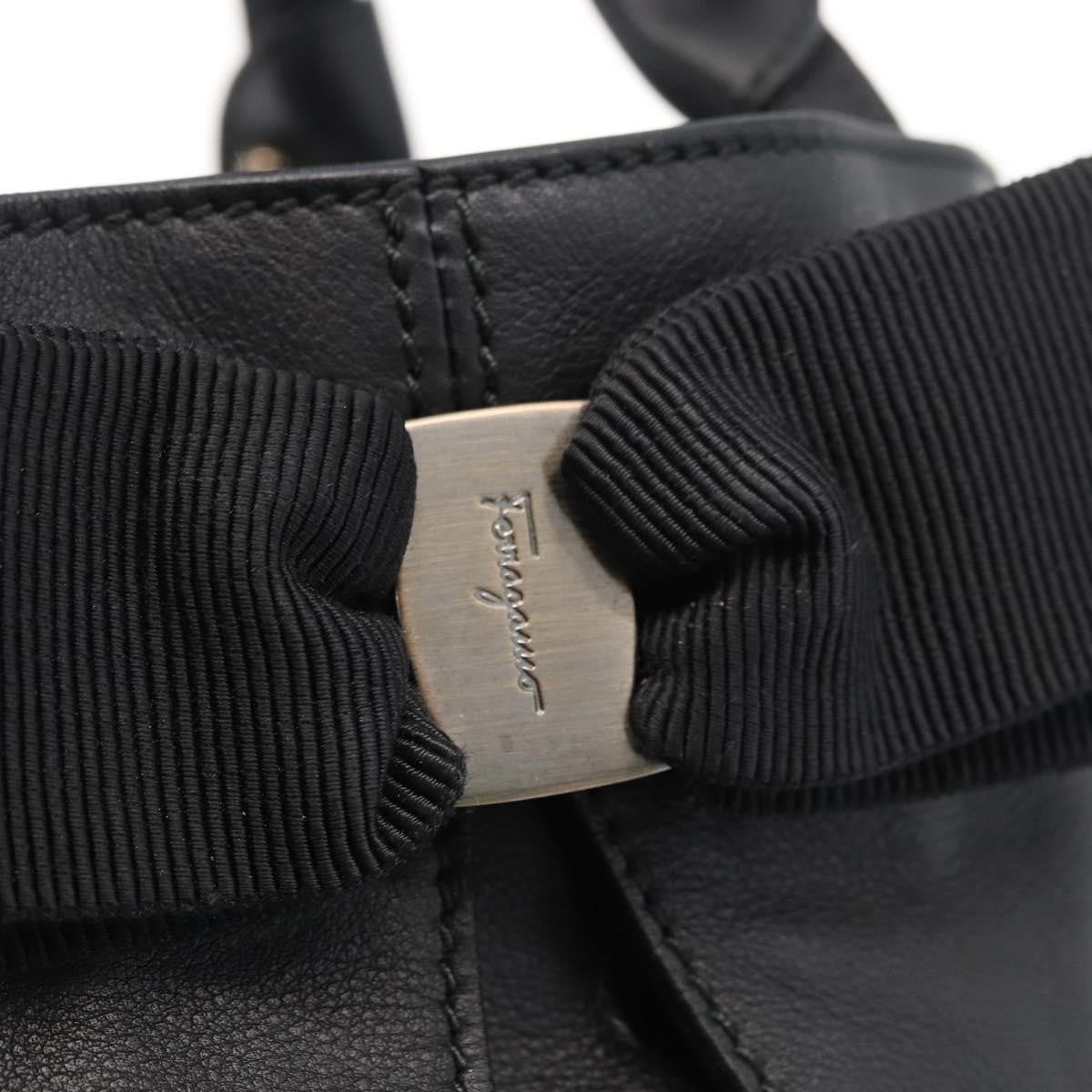 Salvatore Ferragamo Vala tote Leather, BLACK, LEATHER, Tote bag