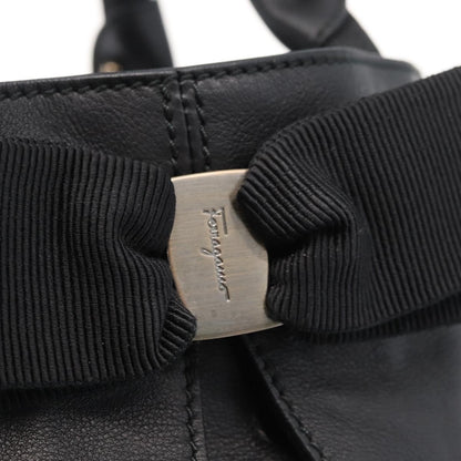 Salvatore Ferragamo Vala tote Leather, BLACK, LEATHER, Tote bag
