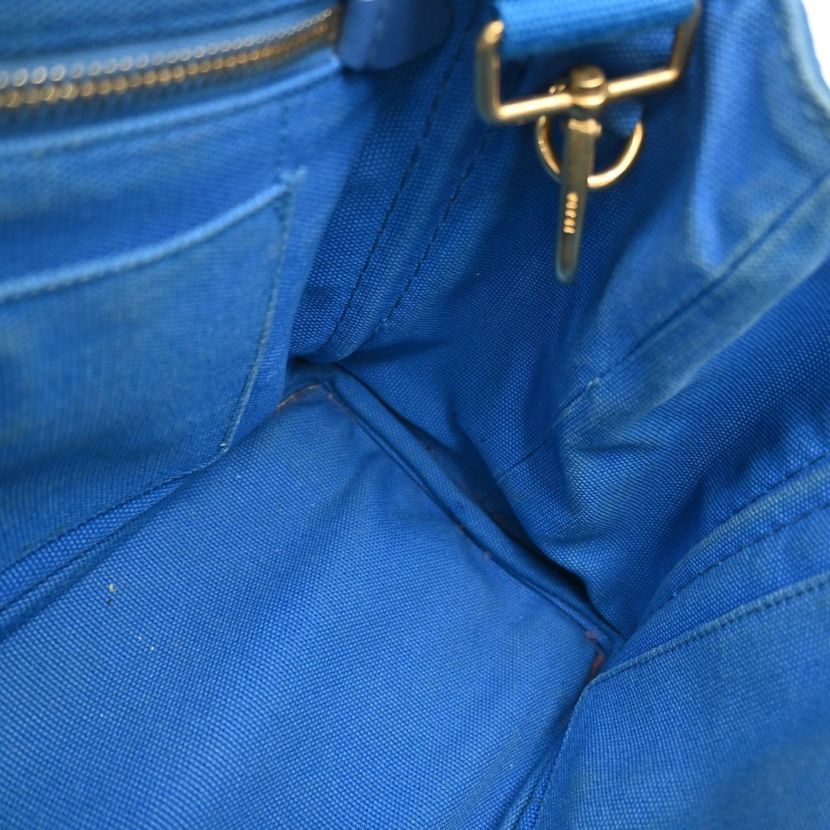 Prada Canapa Convertible Tote Canvas, BLUE, CANVAS, Tote bag