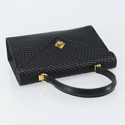 Bally Vintage Handbag Quilted Leather, BLACK, LEATHER, Handbag
