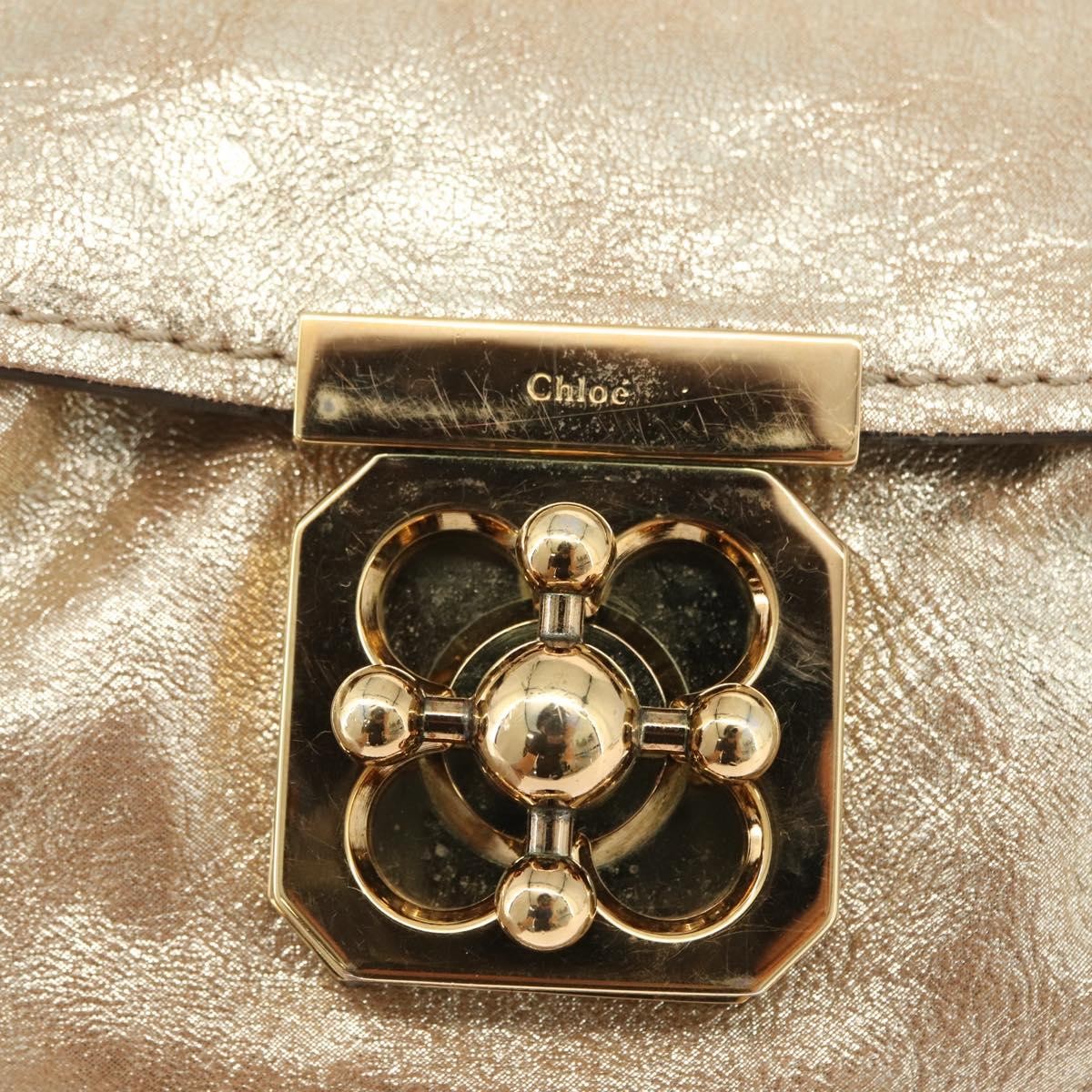 Chloe Elsie Convertible Satchel Leather, Gold, Leather, Handbag