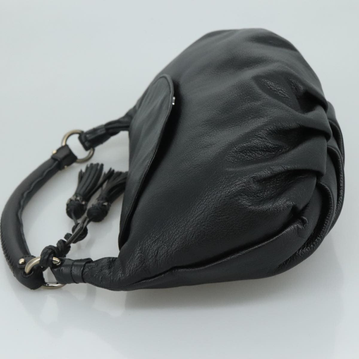 Salvatore Ferragamo Flap Handbag Leather, BLACK, LEATHER, Handbag