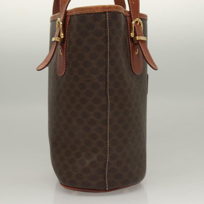 Celine Vintage Macadam Handbag Leather, BROWN, LEATHER, Handbag