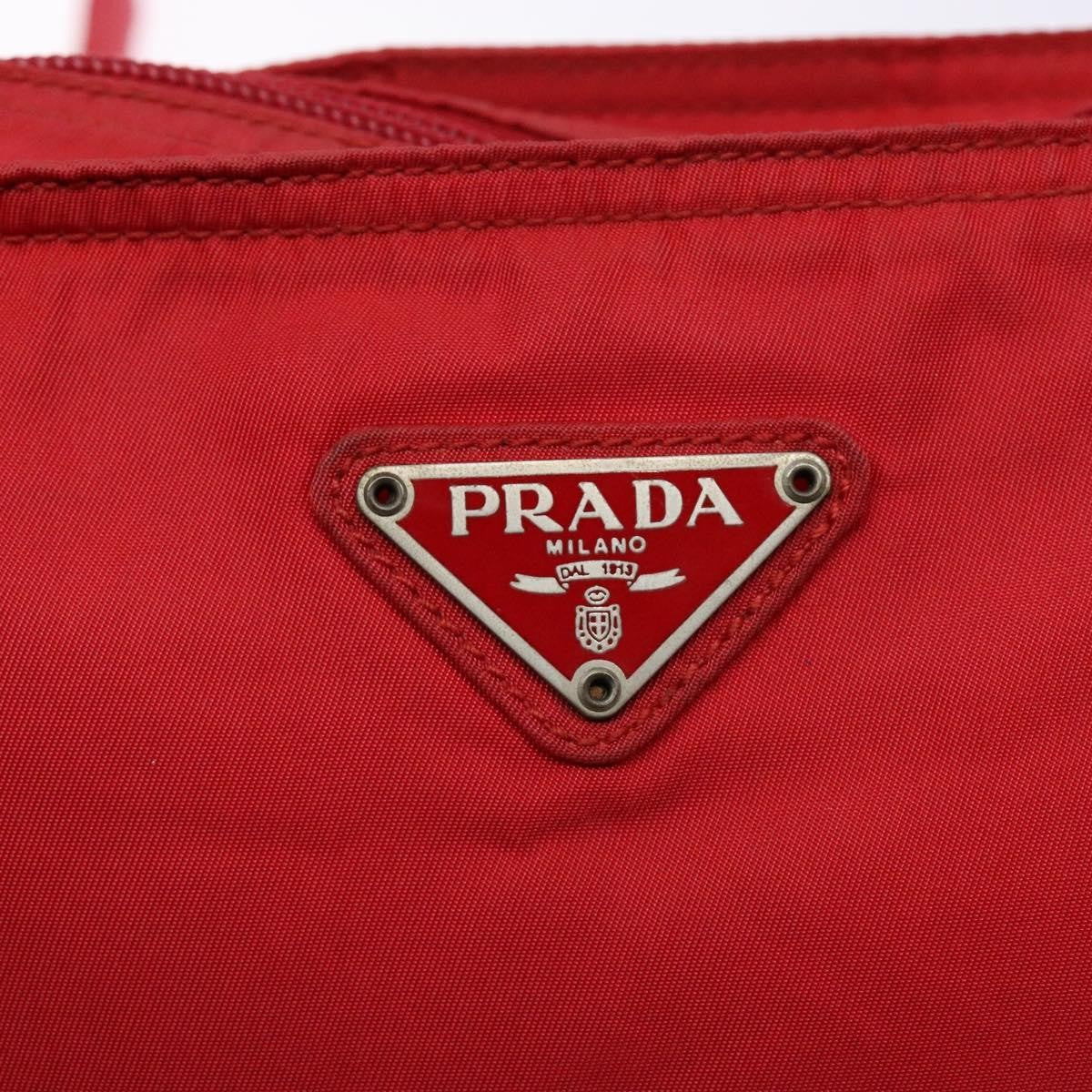 Prada Flat Messenger Bag Tessuto, RED, NYLON, Crossbody bag