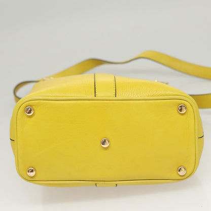 Celine Shoulder Bag Leather, YELLOW, LEATHER, Shoulder bag