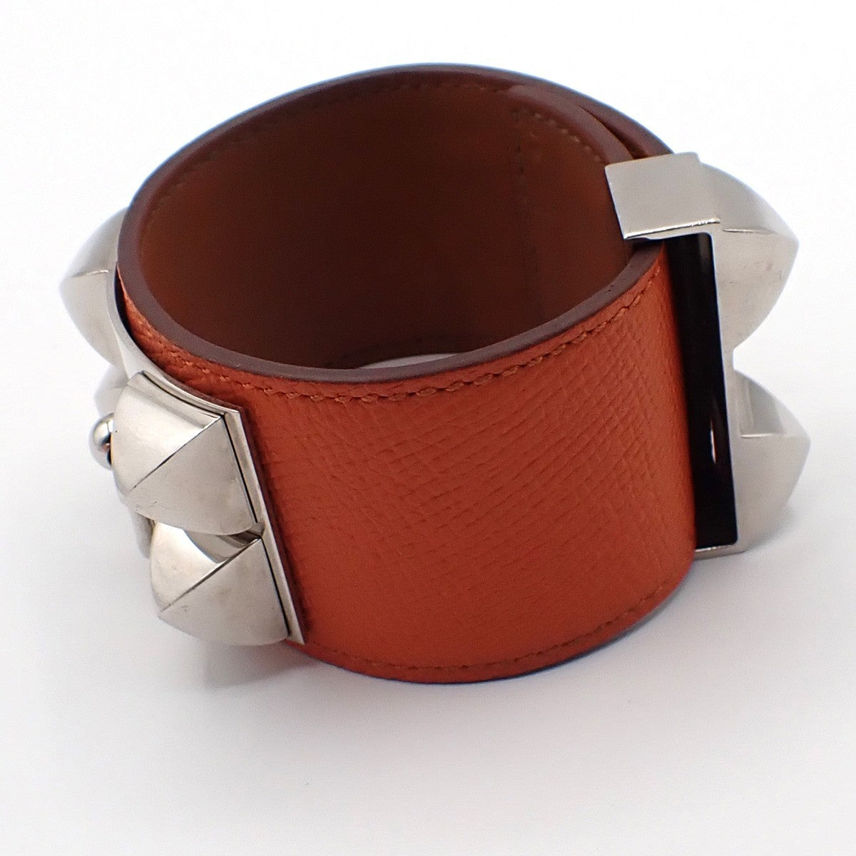 Hermes Collier de Chien Bracelet Leather, Orange, Leather, Bracelet