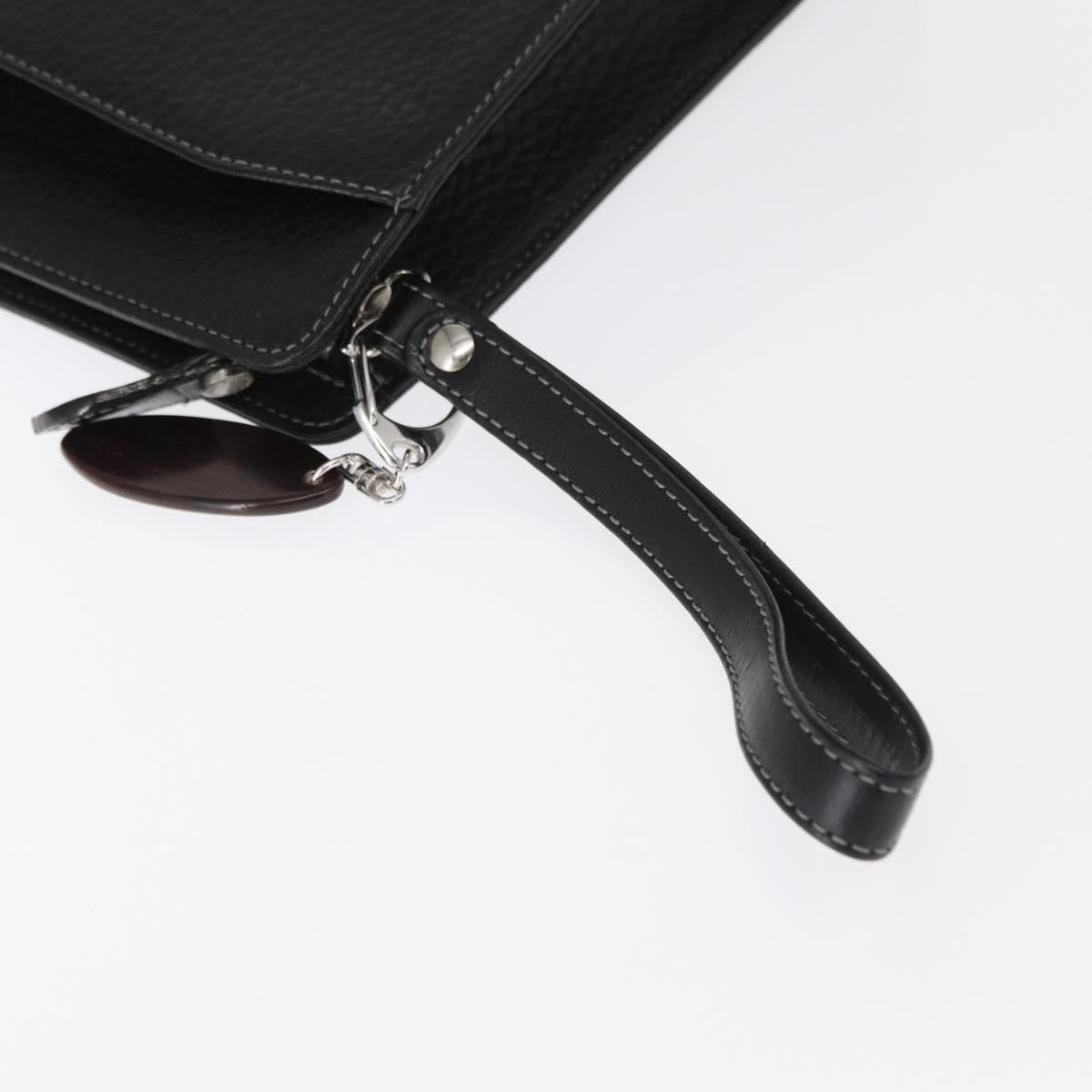 Burberry Zip Clutch Leather, BLACK, LEATHER, Clutche & pouche