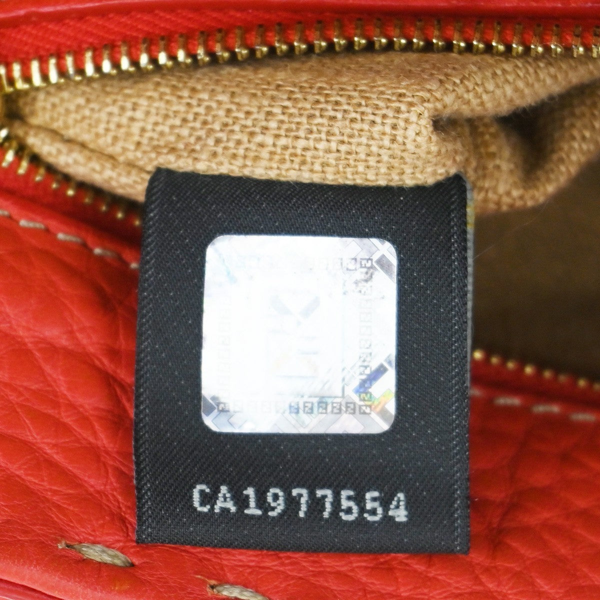 Fendi Selleria Linda Satchel Pebbled Leather, RED, LEATHER, Handbag