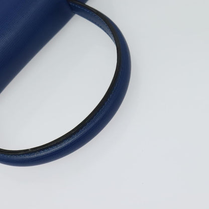 Celine Vintage Circle Logo Crossbody Bag Leather, BLUE, LEATHER, Crossbody bag