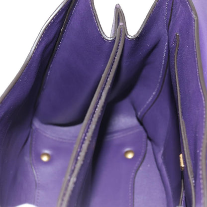 Salvatore Ferragamo Margot Satchel Leather, PURPLE, LEATHER, Handbag