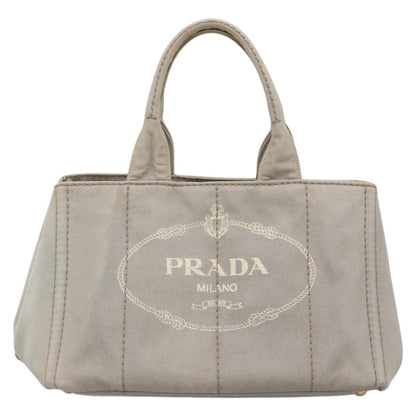 Prada Canapa Convertible Tote Canvas, GRAY, CANVAS, Tote bag