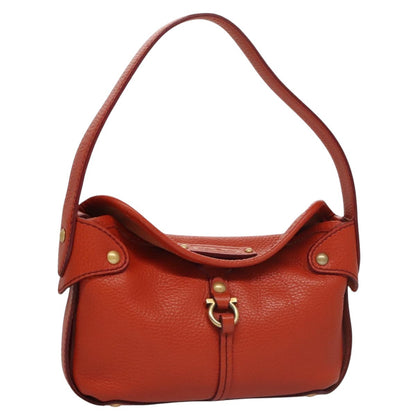 Salvatore Ferragamo Gancini handbag Leather, ORANGE, LEATHER, Handbag