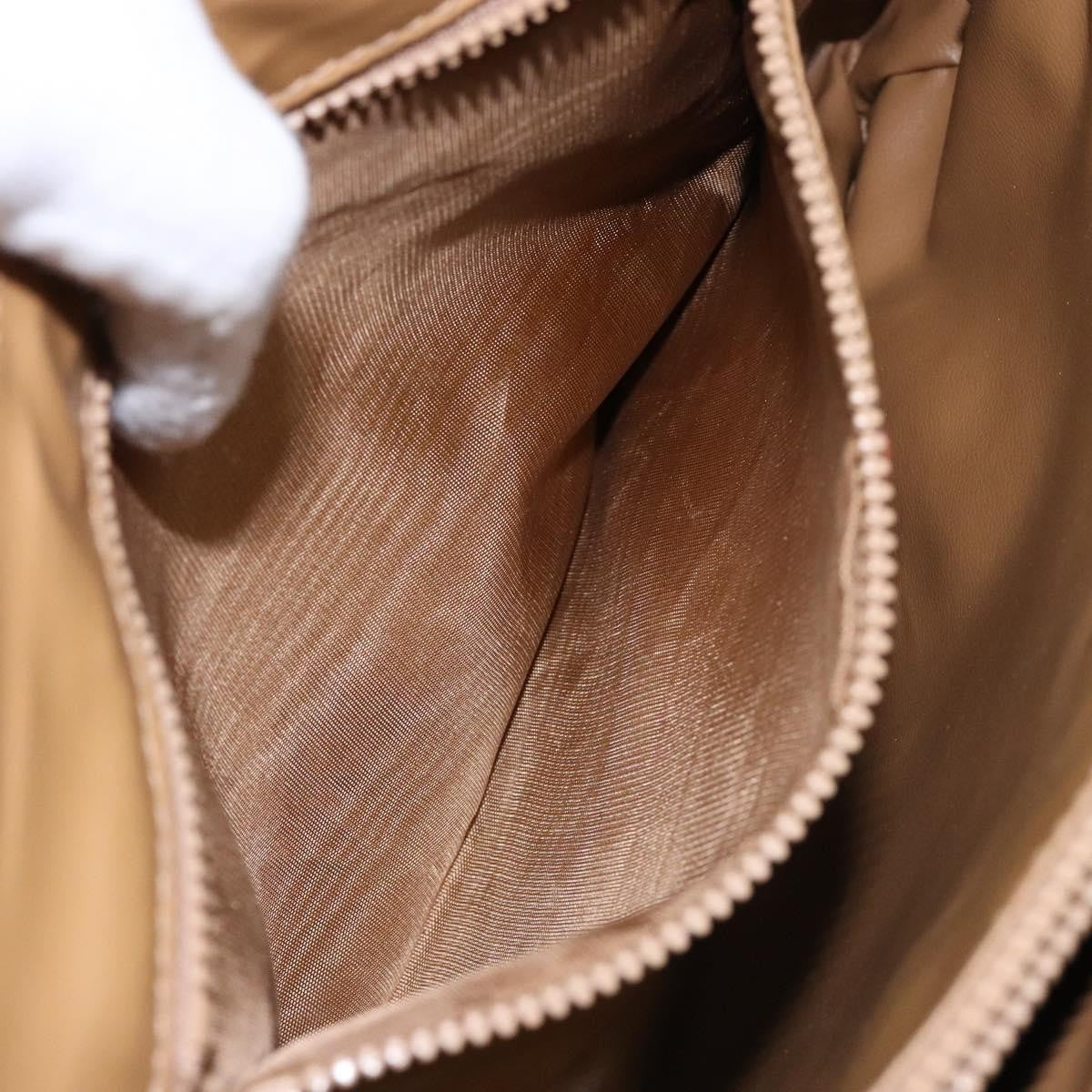 Celine Vintage Macadam Shoulder Bag Canvas and Leather, BEIGE, CANVAS, Shoulder bag