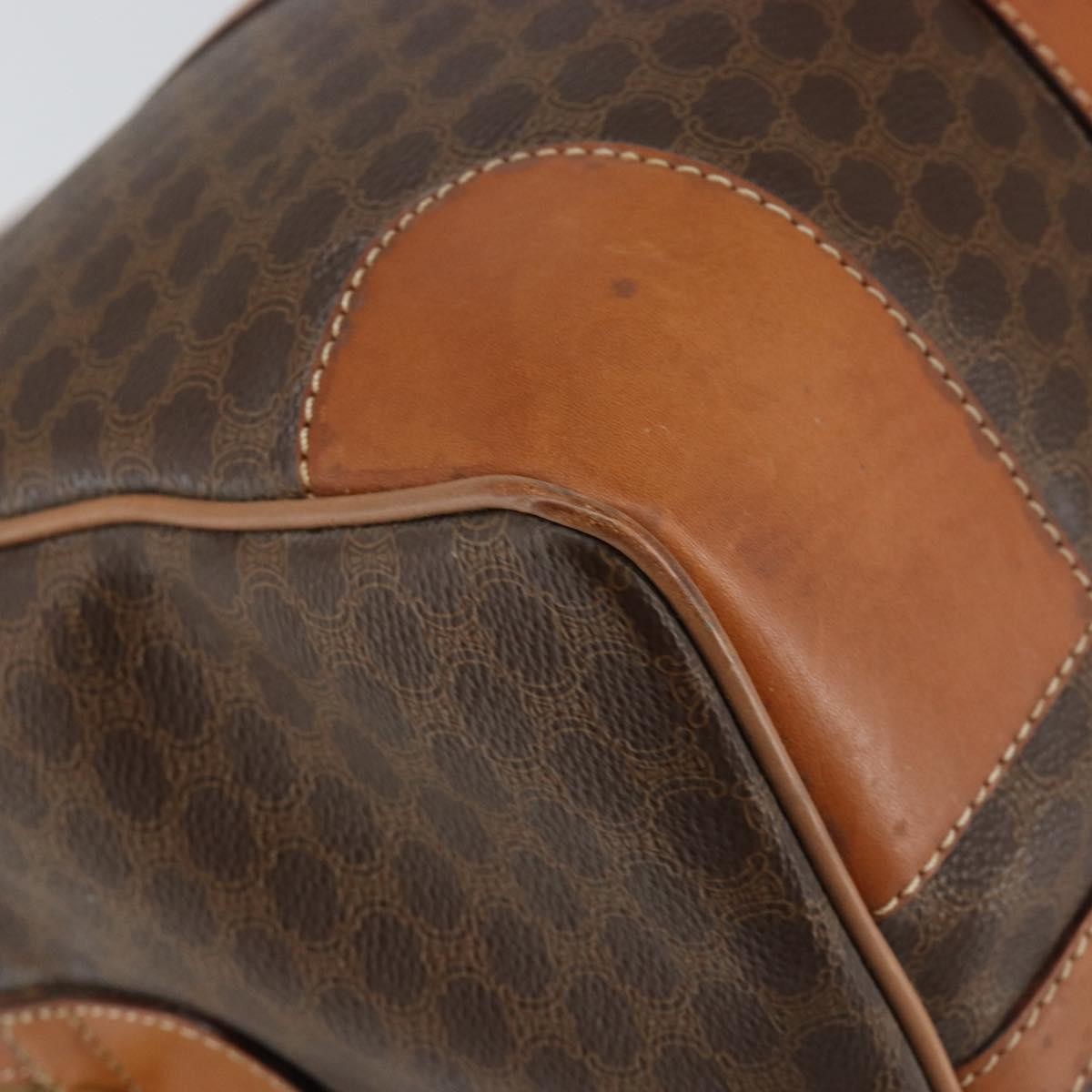 Celine Vintage Macadam Boston bag Canvas, BROWN, CANVAS, Travel bag